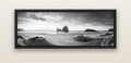 Sands of Time, Wharariki Beach — black float frame canvas, 152 × 56 cm. New Zealand fine art landscape wall art by Stephen Milner.