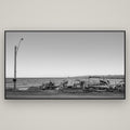 Seaside Work, Cape Palliser — Basel Black, 196×110 cm. New Zealand fine art wall art by Stephen Milner.