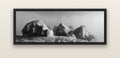 Sentinels in the Mist, Castle Hill — black float frame canvas, 152 × 56 cm. New Zealand fine art landscape wall art by Stephen Milner.