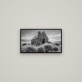 Shepherd's Delight, Lake Takapō — Basel Black Matte, 64×36 cm. New Zealand fine art wall art by Stephen Milner.