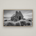 Shepherd's Delight, Lake Takapō, Basel Natural Oak, 160×90 cm. New Zealand fine art wall art by Stephen Milner.