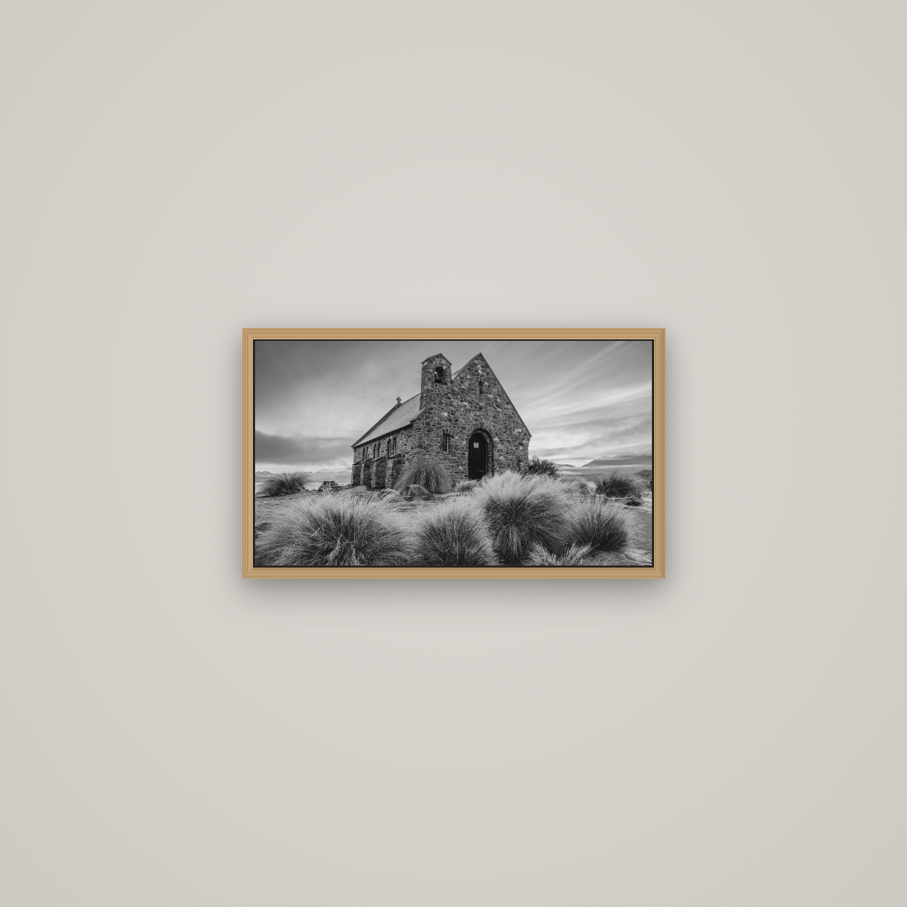Shepherd's Delight, Lake Takapō, Basel Natural Oak, 53×30 cm. New Zealand fine art wall art by Stephen Milner.