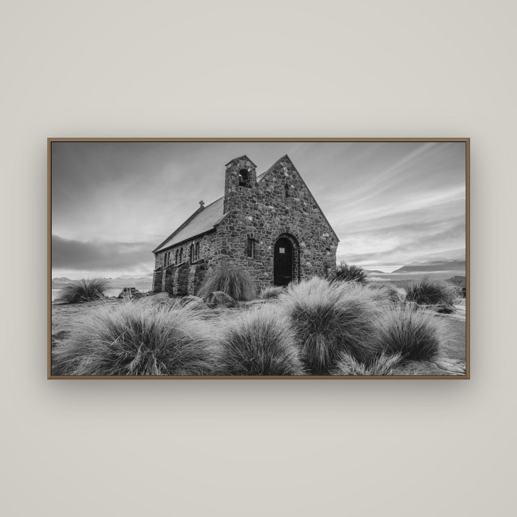 Shepherd's Delight, Lake Takapō, Basel Walnut, 160×90 cm. New Zealand fine art wall art by Stephen Milner.
