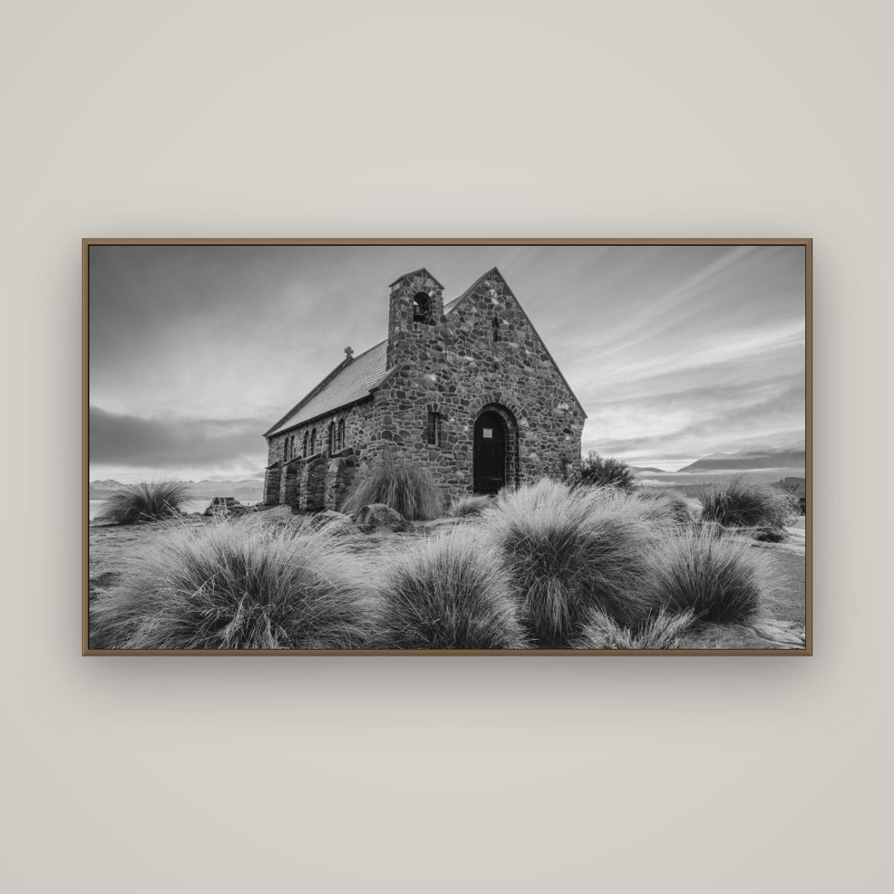 Shepherd's Delight, Lake Takapō, Basel Walnut, 160×90 cm. New Zealand fine art wall art by Stephen Milner.