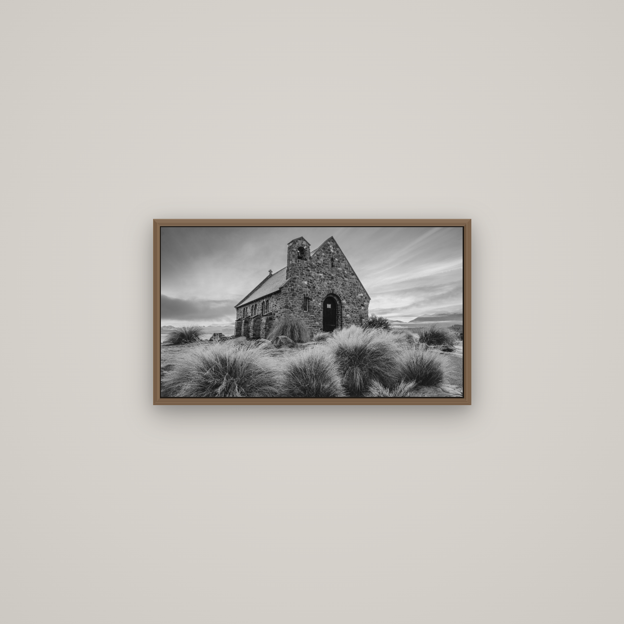 Shepherd's Delight, Lake Takapō, Basel Walnut, 64×36 cm. New Zealand fine art wall art by Stephen Milner.
