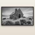 Shepherd's Delight, Lake Takapō — black float frame canvas, 200 × 130 cm. New Zealand fine art landscape wall art by Stephen Milner.