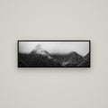 Shrouded in Mystery, West Coast — Basel Black, 113×40 cm. New Zealand fine art wall art by Stephen Milner.