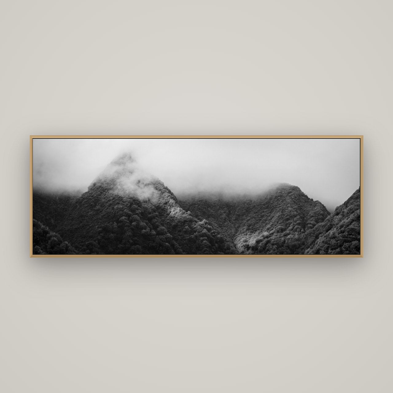 Shrouded in Mystery, West Coast, Basel Natural Oak, 170×60 cm. New Zealand fine art wall art by Stephen Milner.