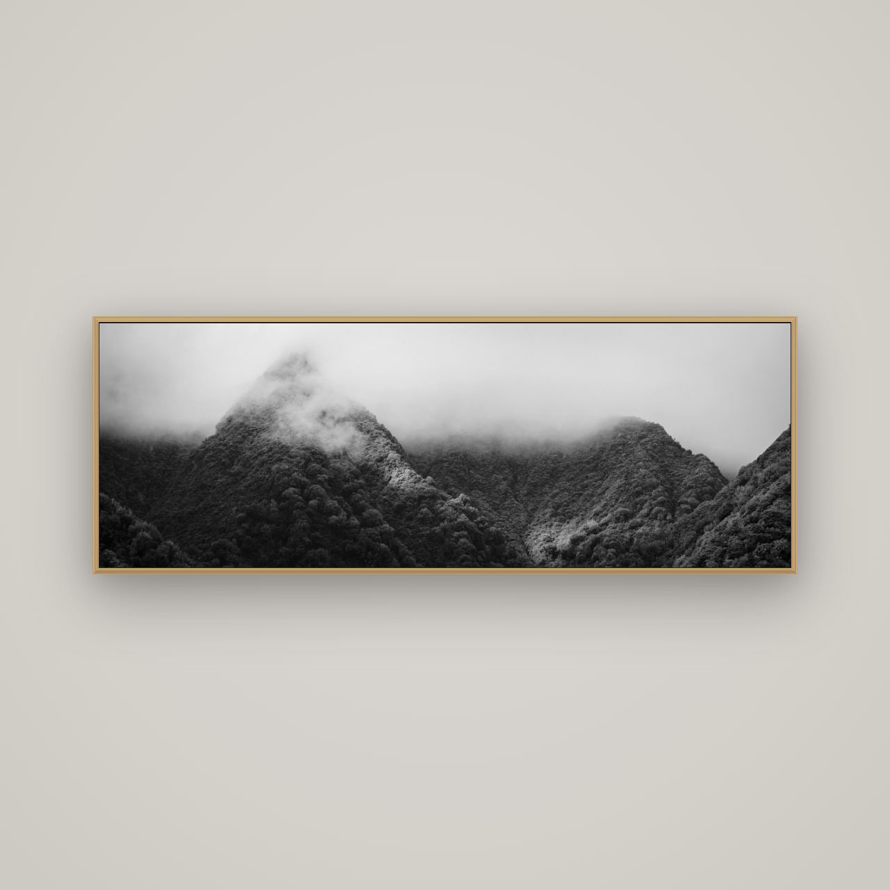 Shrouded in Mystery, West Coast, Basel Natural Oak, 170×60 cm. New Zealand fine art wall art by Stephen Milner.