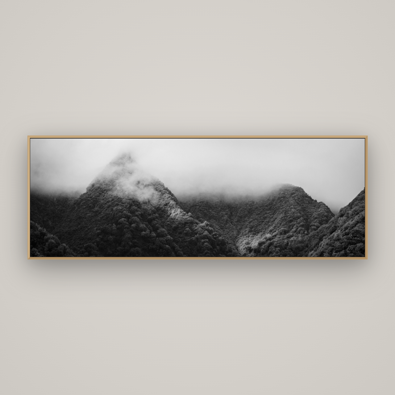 Shrouded in Mystery, West Coast, Basel Natural Oak, 198×70 cm. New Zealand fine art wall art by Stephen Milner.