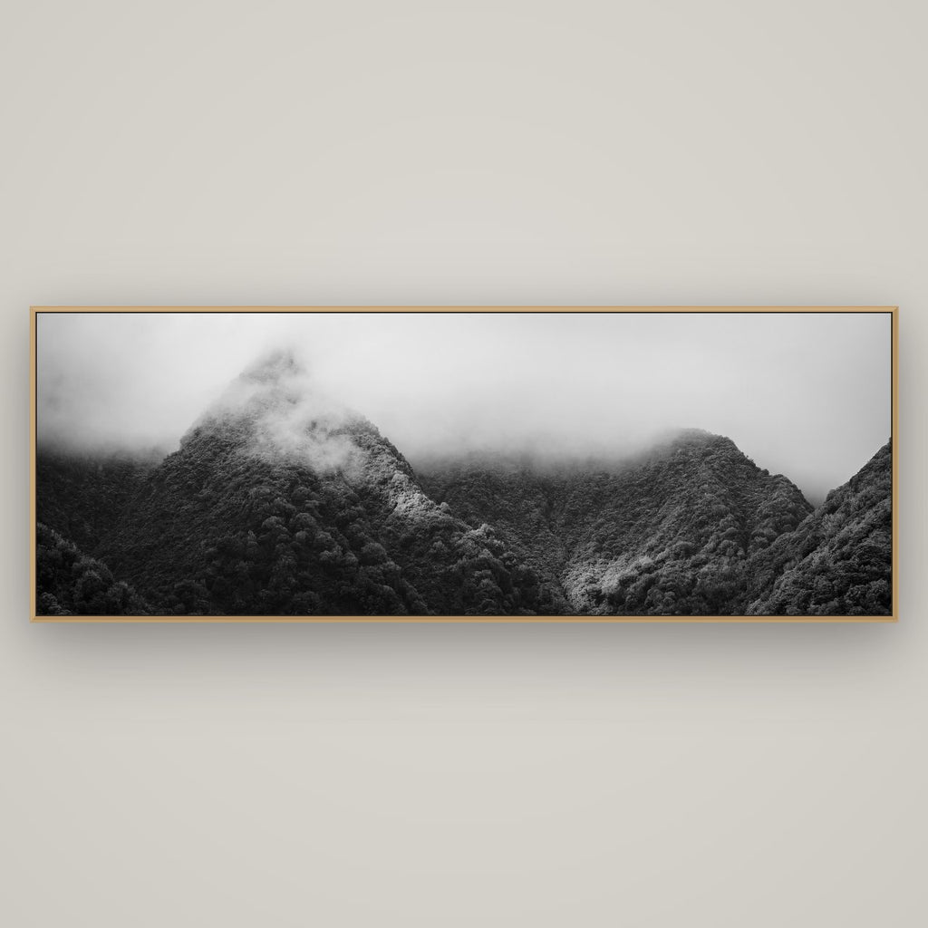 Shrouded in Mystery, West Coast, Basel Natural Oak, 198×70 cm. New Zealand fine art wall art by Stephen Milner.