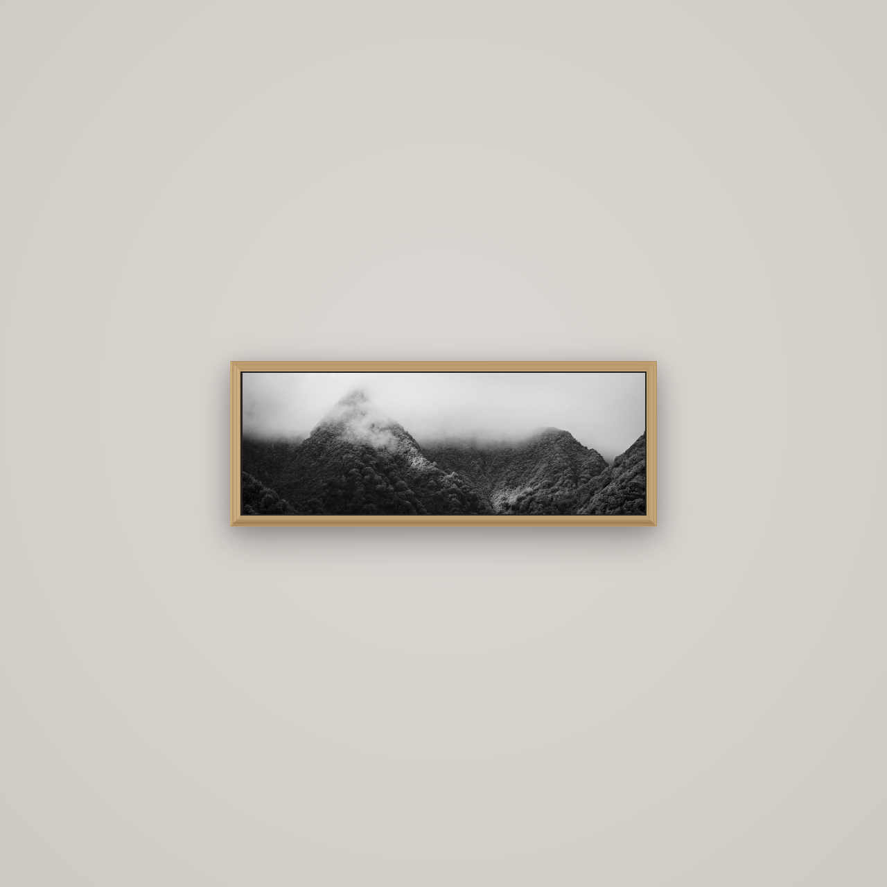 Shrouded in Mystery, West Coast, Basel Natural Oak, 57×20 cm. New Zealand fine art wall art by Stephen Milner.