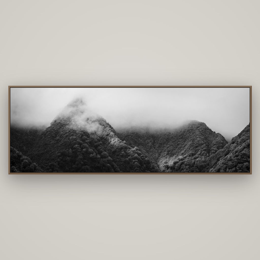 Shrouded in Mystery, West Coast, Basel Walnut, 198×70 cm. New Zealand fine art wall art by Stephen Milner.