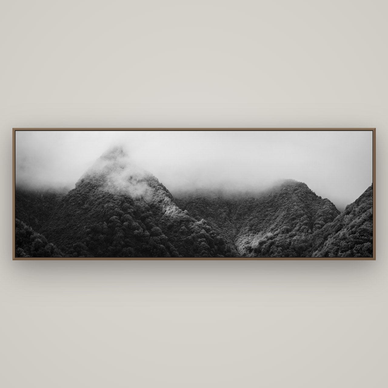 Shrouded in Mystery, West Coast, Basel Walnut, 198×70 cm. New Zealand fine art wall art by Stephen Milner.