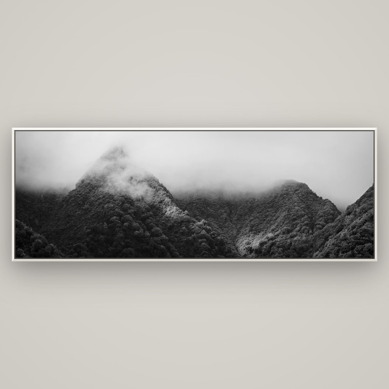 Shrouded in Mystery, West Coast — Basel White, 198×70 cm. New Zealand fine art wall art by Stephen Milner.