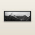 Shrouded in Mystery, West Coast — black float frame canvas, 152 × 56 cm. New Zealand fine art landscape wall art by Stephen Milner.