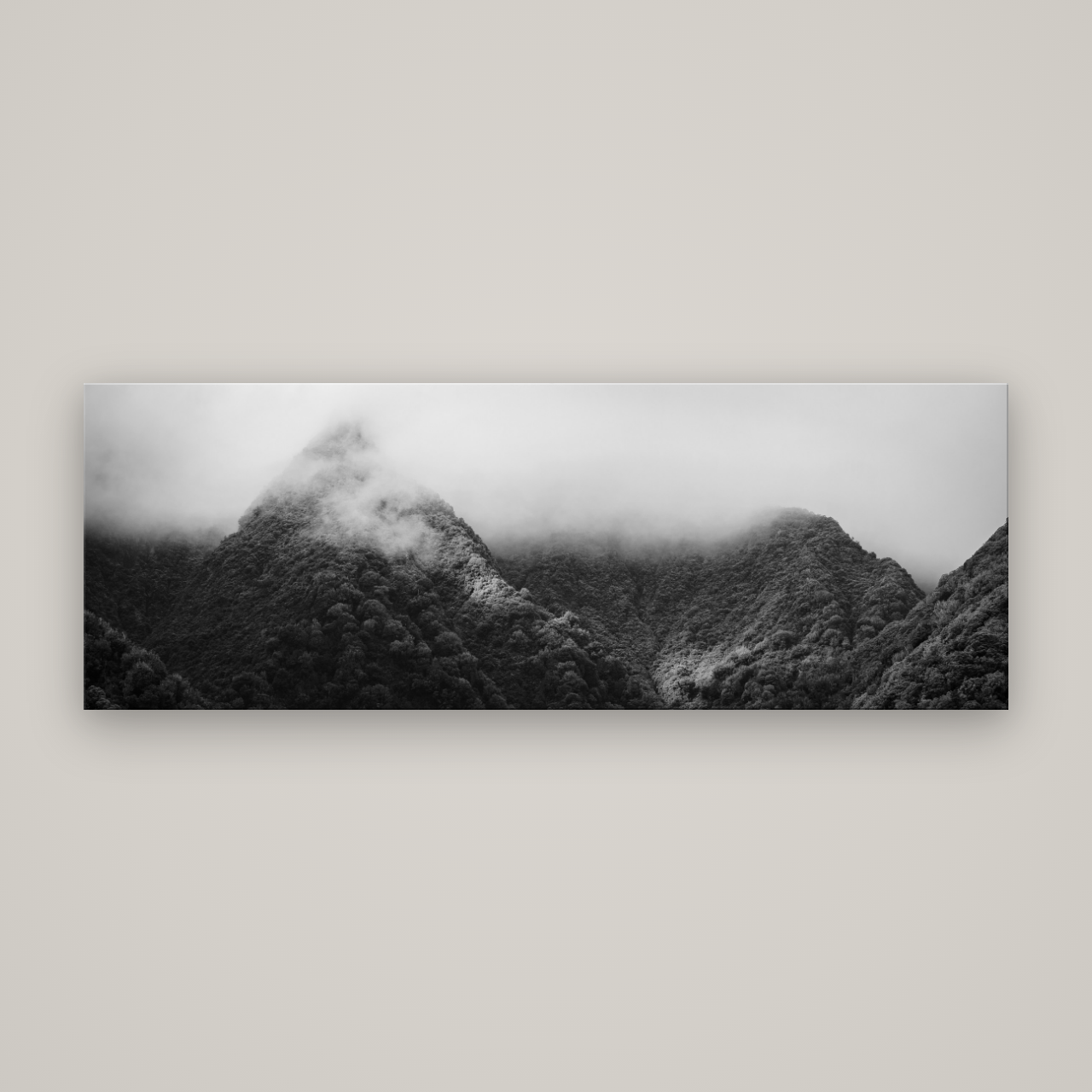 Shrouded in Mystery, West Coast — No frame, 198×70 cm. New Zealand fine art wall art by Stephen Milner.