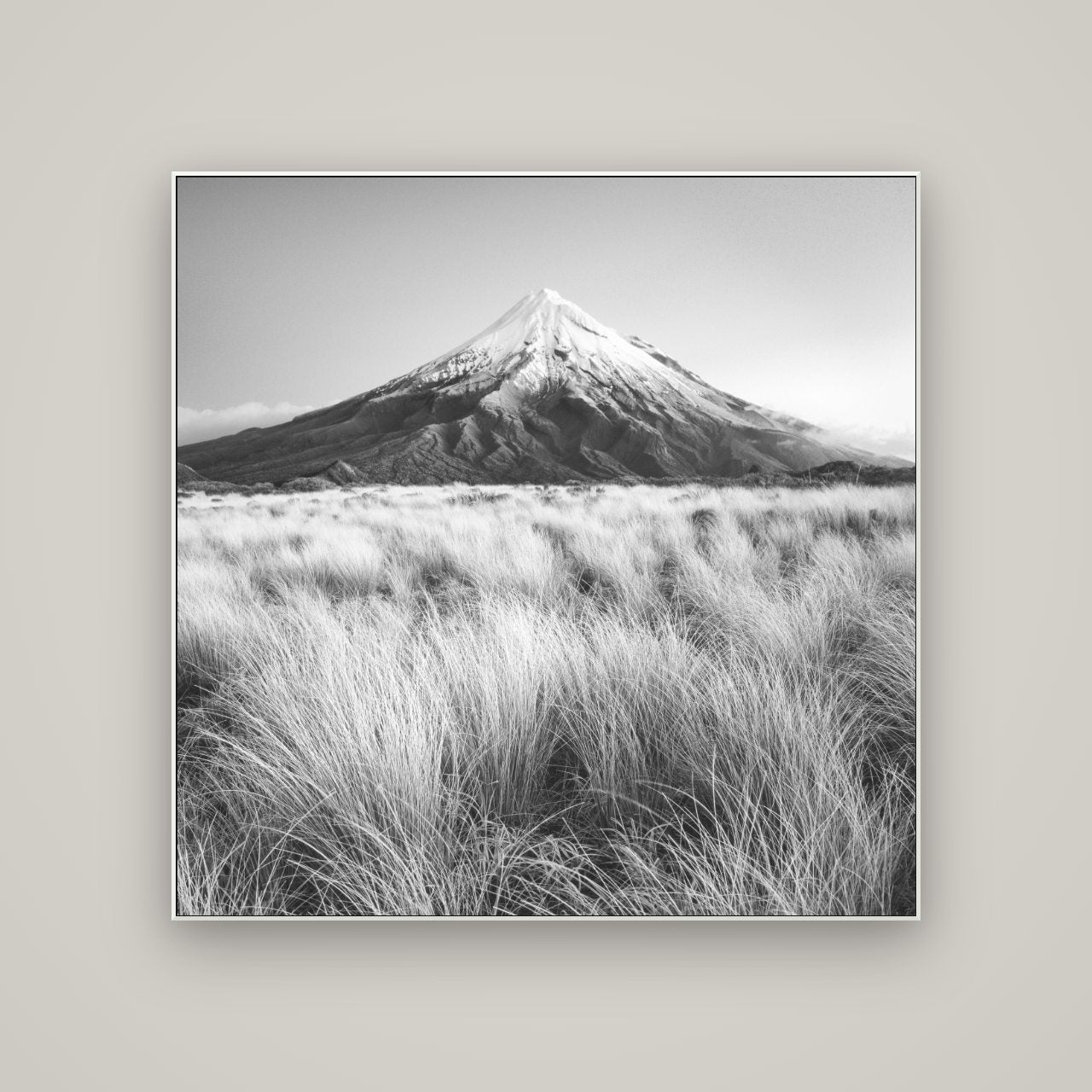 Silent Point, Mount Taranaki — ArtBox White, 120×120 cm. New Zealand fine art wall art by Stephen Milner.