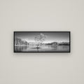 Solitude in the Shallows, Lake Wanaka — Basel Black, 113×40 cm. New Zealand fine art wall art by Stephen Milner.