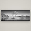 Solitude in the Shallows, Lake Wanaka — Basel Black Matte, 198×70 cm. New Zealand fine art wall art by Stephen Milner.
