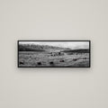 Solitude in the Wild, Barrels of Resilience — Basel Black, 113×40 cm. New Zealand fine art wall art by Stephen Milner.