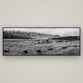 Solitude in the Wild, Barrels of Resilience — Basel Black, 198×70 cm. New Zealand fine art wall art by Stephen Milner.