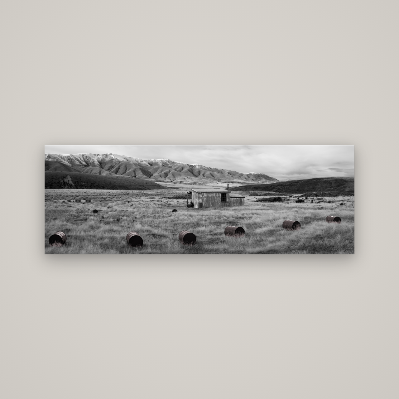 Solitude in the Wild, Barrels of Resilience — No frame, 170×60 cm. New Zealand fine art wall art by Stephen Milner.