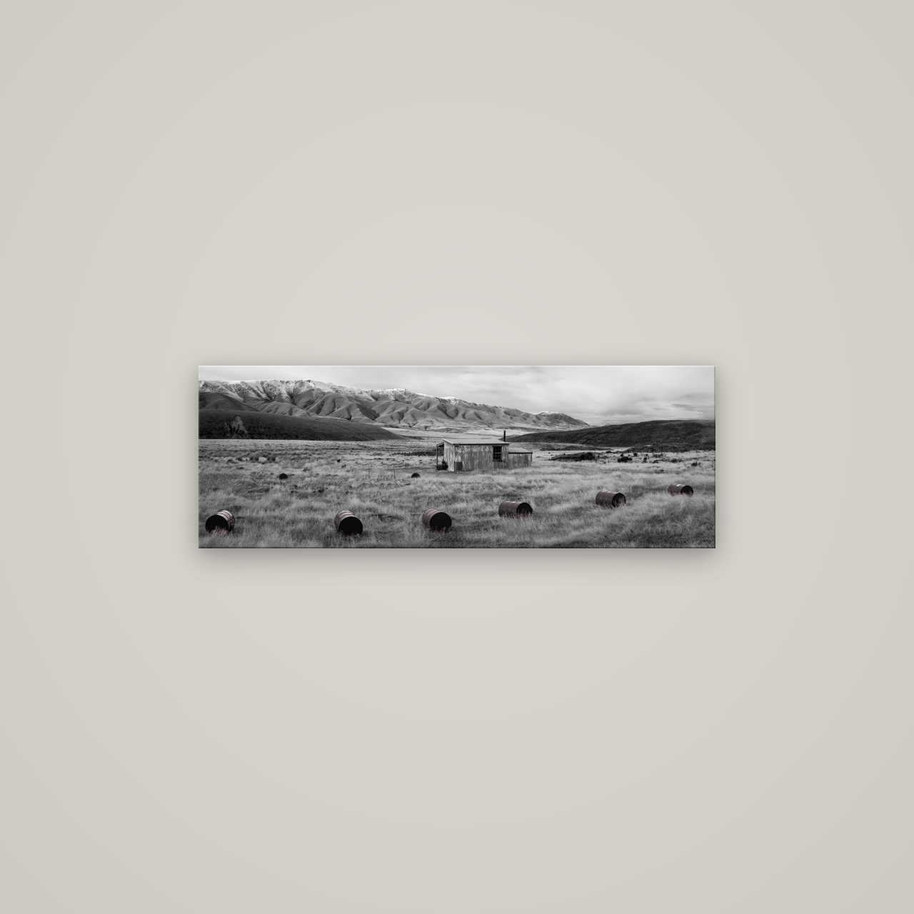 Solitude in the Wild, Barrels of Resilience — No frame, 85×30 cm. New Zealand fine art wall art by Stephen Milner.
