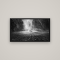Stirling Falls, Milford Sound — Basel Black, 107×60 cm. New Zealand fine art wall art by Stephen Milner.