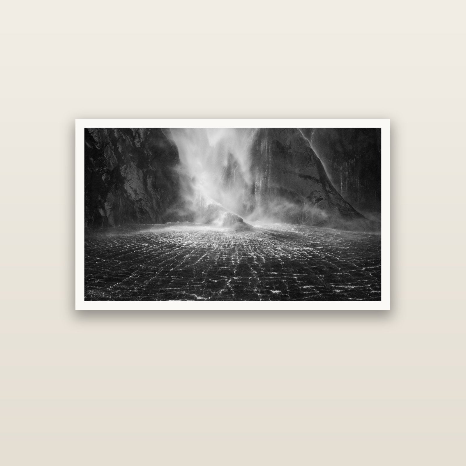 Stirling Falls, Milford Sound — Hahnemühle fine art print, 120 × 70 cm. New Zealand fine art landscape photography by Stephen Milner.