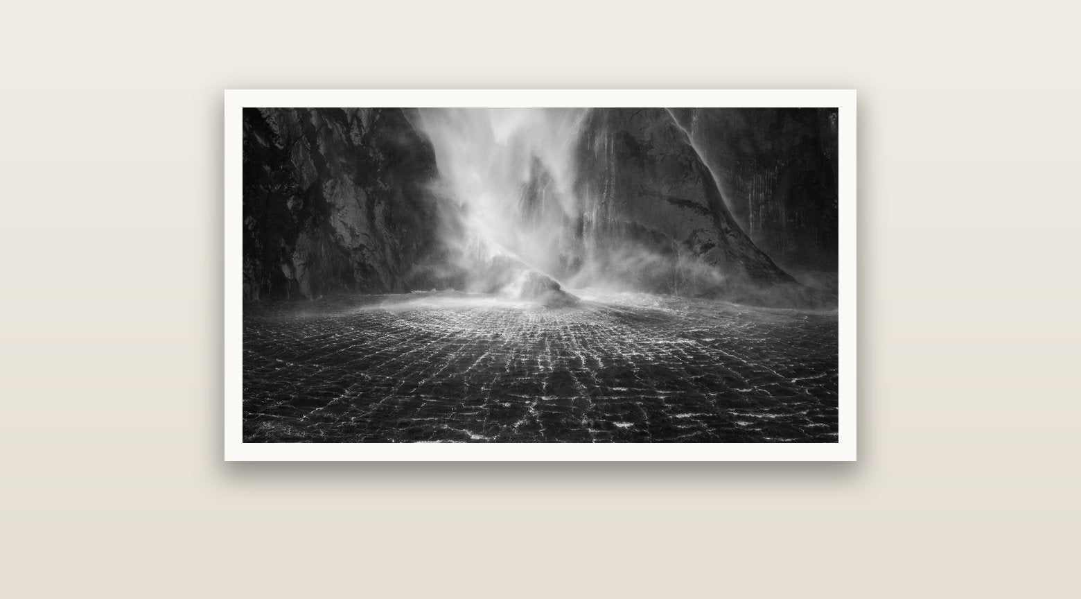 Stirling Falls, Milford Sound — Hahnemühle fine art print, 91 × 51 cm. New Zealand fine art landscape photography by Stephen Milner.