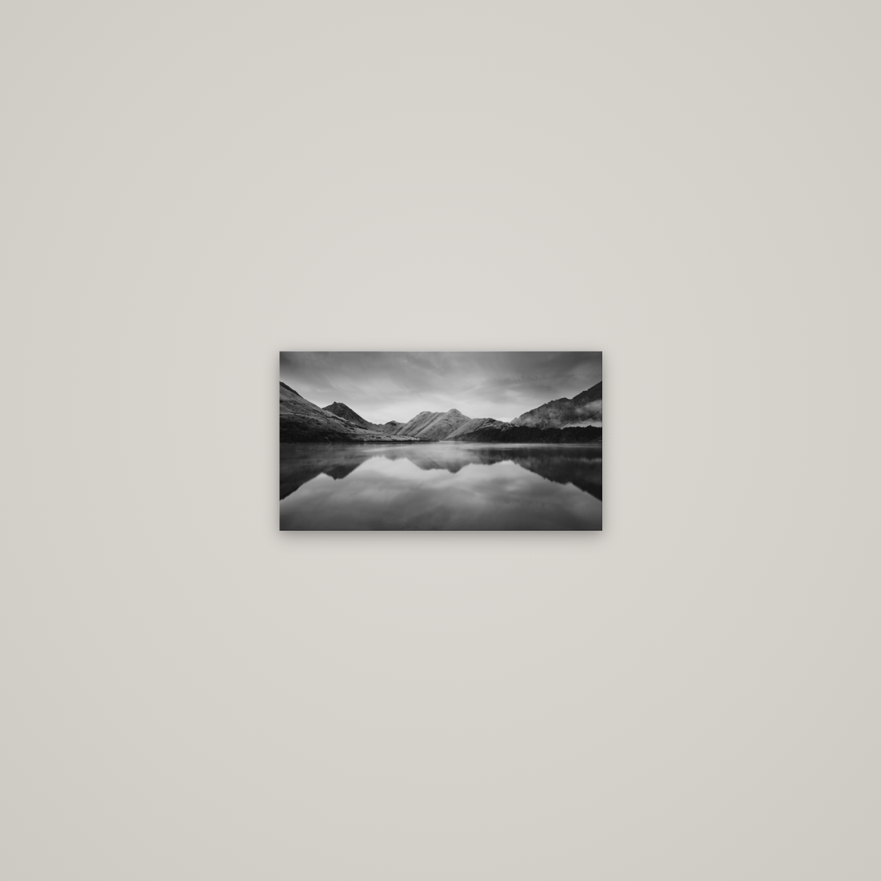 Sunrise Serenity, Moke Lake Queenstown — No frame, 36×20 cm. New Zealand fine art wall art by Stephen Milner.