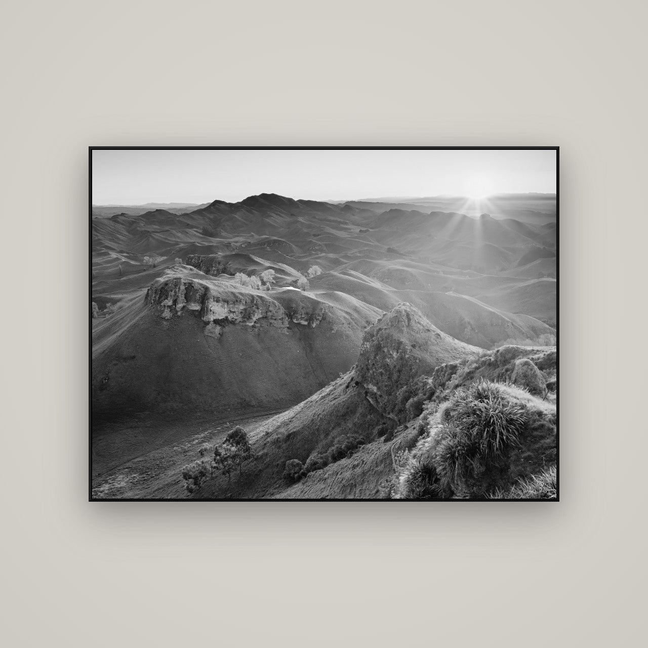 Te Mata Peak, Hawke's Bay — ArtBox Black, 133×100 cm. New Zealand fine art wall art by Stephen Milner.