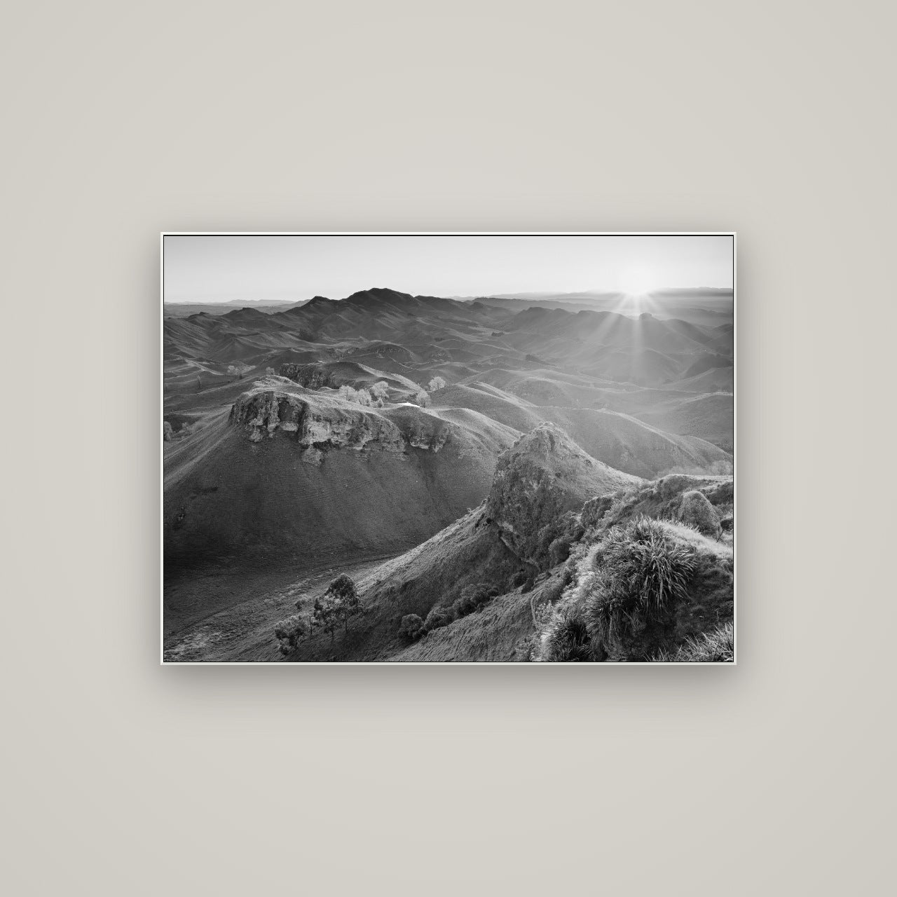 Te Mata Peak, Hawke's Bay — ArtBox White, 107×80 cm. New Zealand fine art wall art by Stephen Milner.