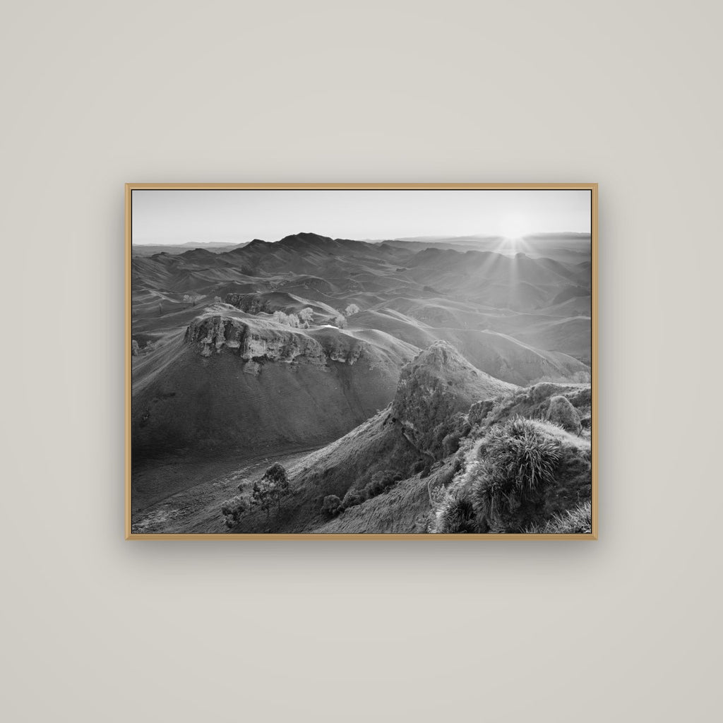Te Mata Peak, Hawke's Bay, Basel Natural Oak, 107×80 cm. New Zealand fine art wall art by Stephen Milner.