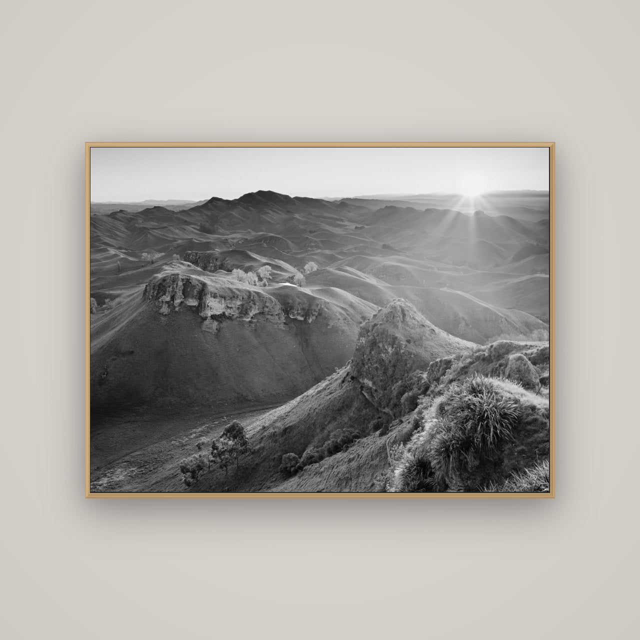 Te Mata Peak, Hawke's Bay, Basel Natural Oak, 133×100 cm. New Zealand fine art wall art by Stephen Milner.