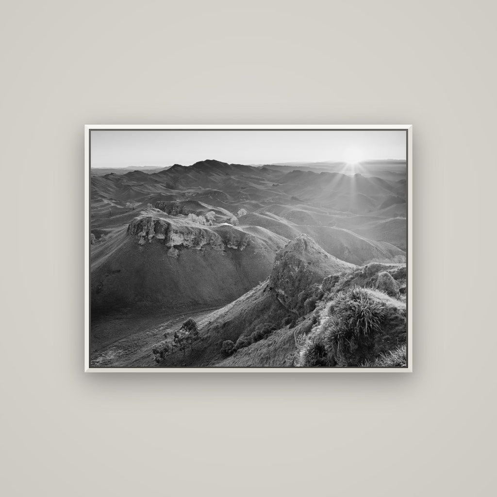 Te Mata Peak, Hawke's Bay — Basel White, 107×80 cm. New Zealand fine art wall art by Stephen Milner.