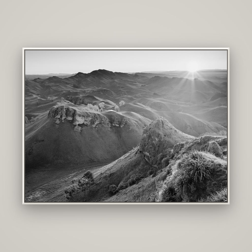 Te Mata Peak, Hawke's Bay — Basel White, 160×120 cm. New Zealand fine art wall art by Stephen Milner.