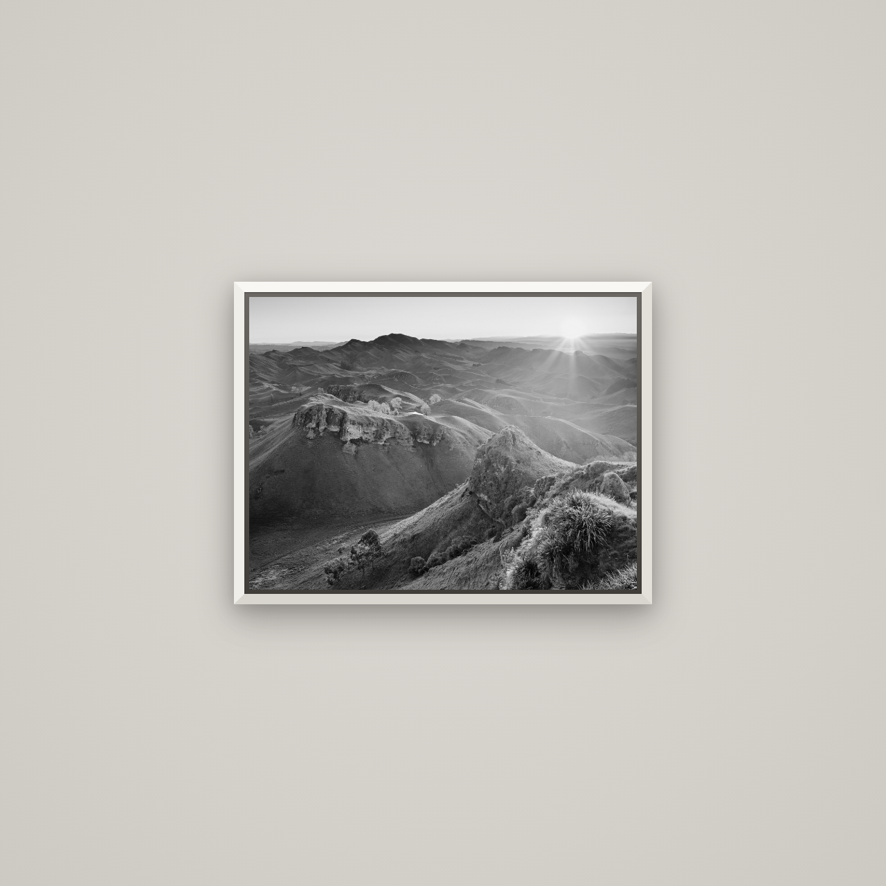 Te Mata Peak, Hawke's Bay — Basel White, 53×40 cm. New Zealand fine art wall art by Stephen Milner.