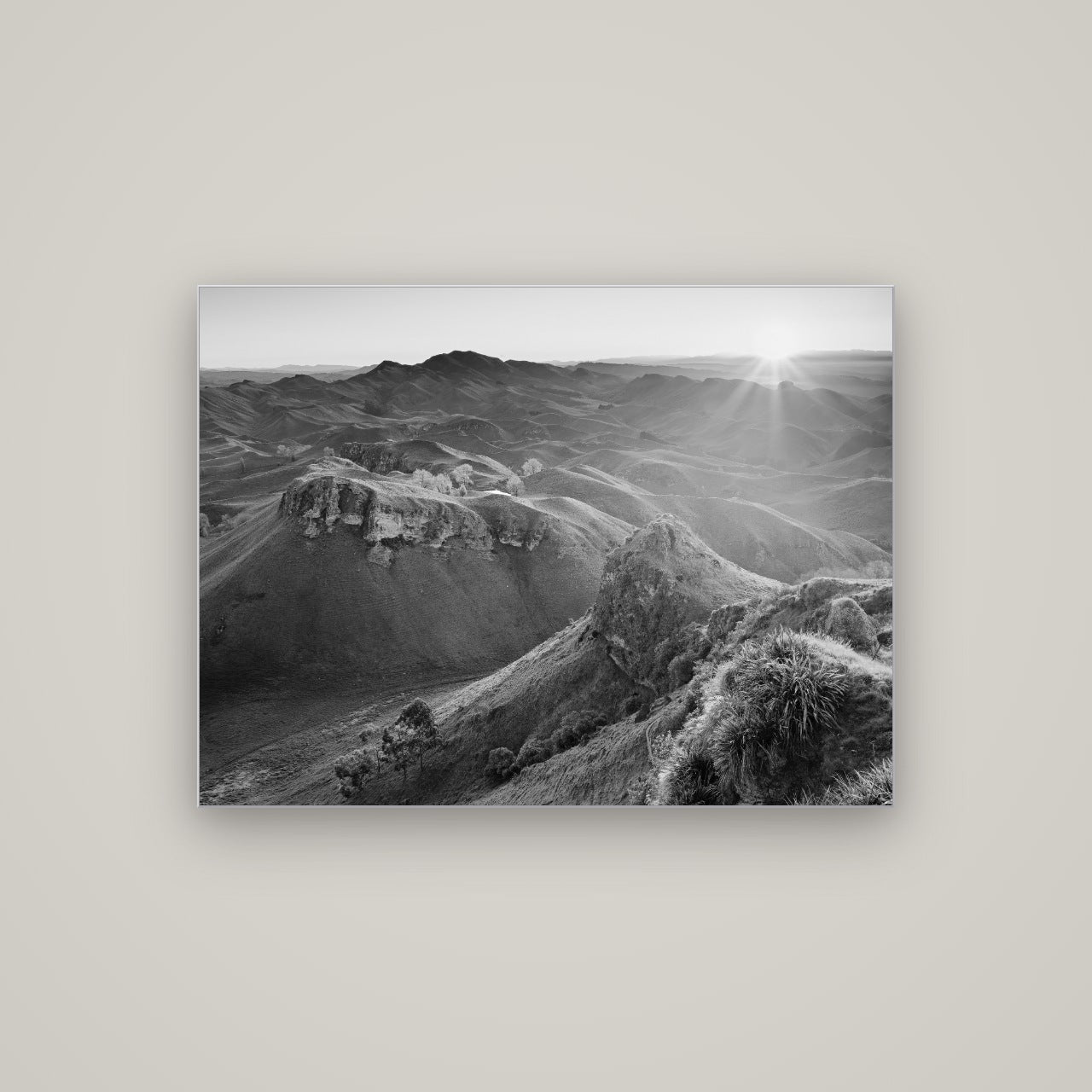 Te Mata Peak, Hawke's Bay — Slimline Silver, 107×80 cm. New Zealand fine art wall art by Stephen Milner.