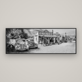 Texaco Time Capsule, Burkes Pass — Basel Black Matte, 198×70 cm. New Zealand fine art wall art by Stephen Milner.