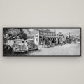 Texaco Time Capsule, Burkes Pass — Basel Black Matte, 198×70 cm. New Zealand fine art wall art by Stephen Milner.