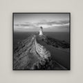 The Cape, Cape Reinga — Basel Black, 120×120 cm. New Zealand fine art wall art by Stephen Milner.