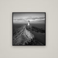 The Cape, Cape Reinga — Basel Black, 80×80 cm. New Zealand fine art wall art by Stephen Milner.