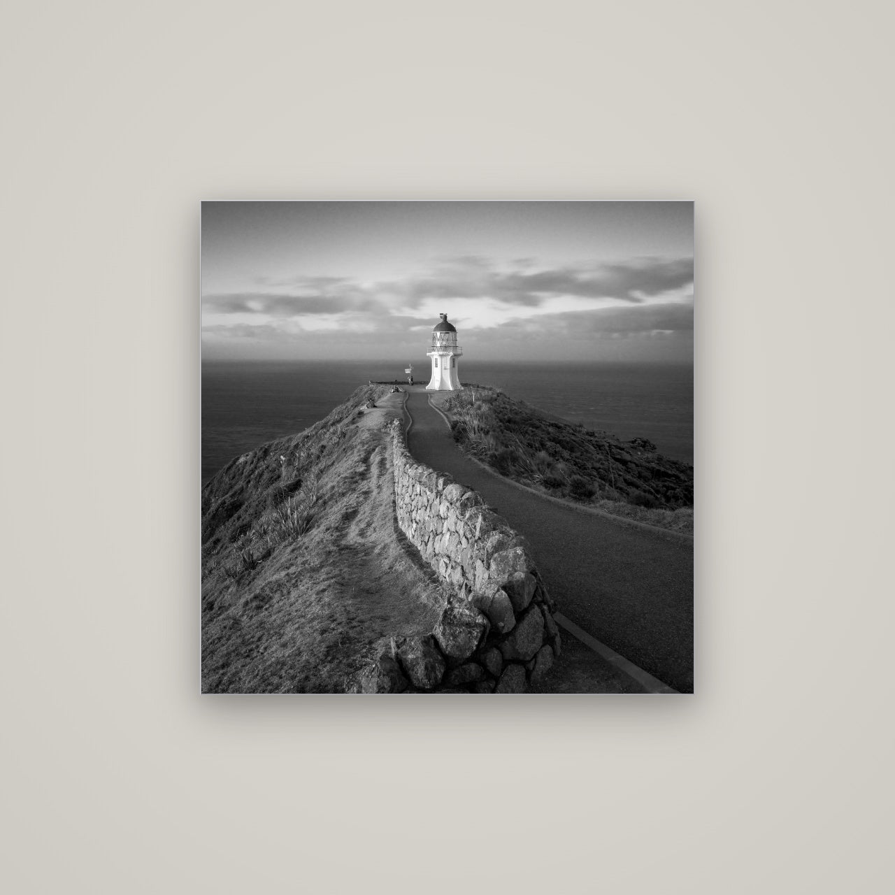 The Cape, Cape Reinga — Slimline Silver, 80×80 cm. New Zealand fine art wall art by Stephen Milner.