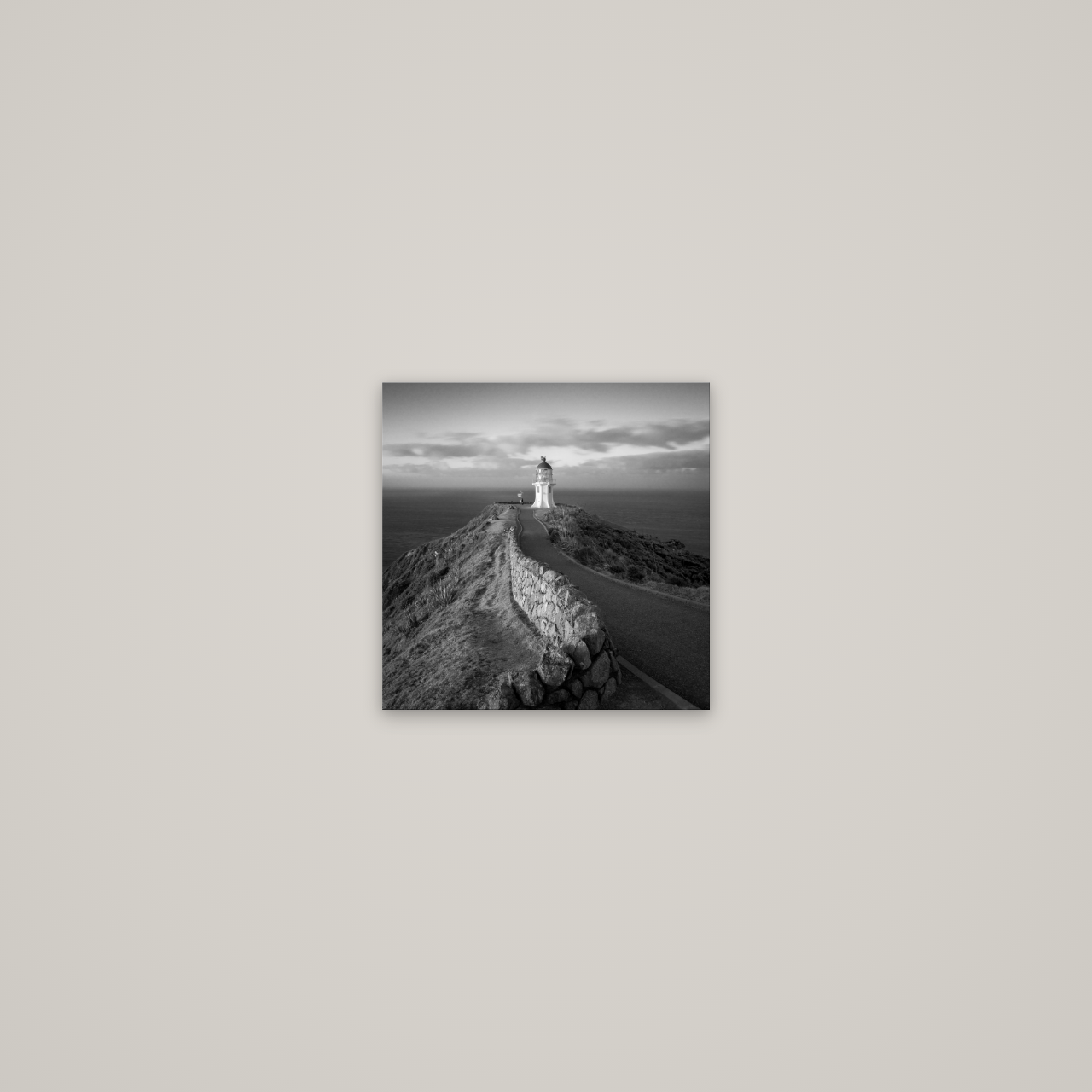 The Cape, Cape Reinga — No frame, 20×20 cm. New Zealand fine art wall art by Stephen Milner.
