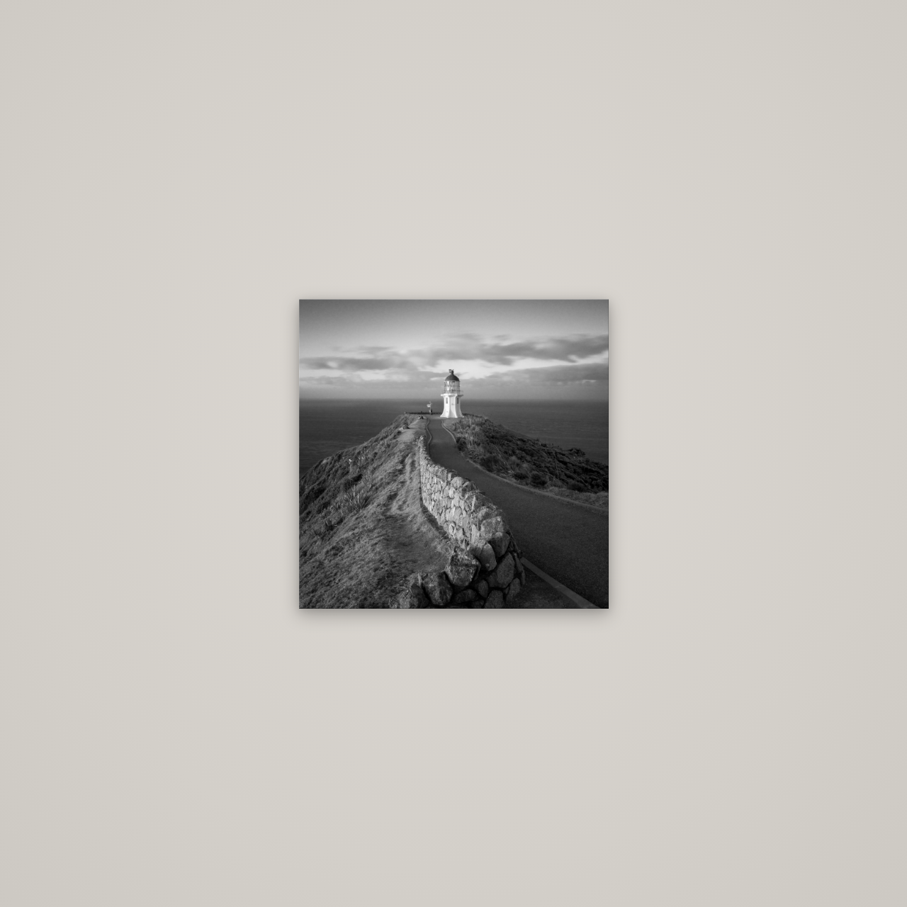 The Cape, Cape Reinga — No frame, 30×30 cm. New Zealand fine art wall art by Stephen Milner.