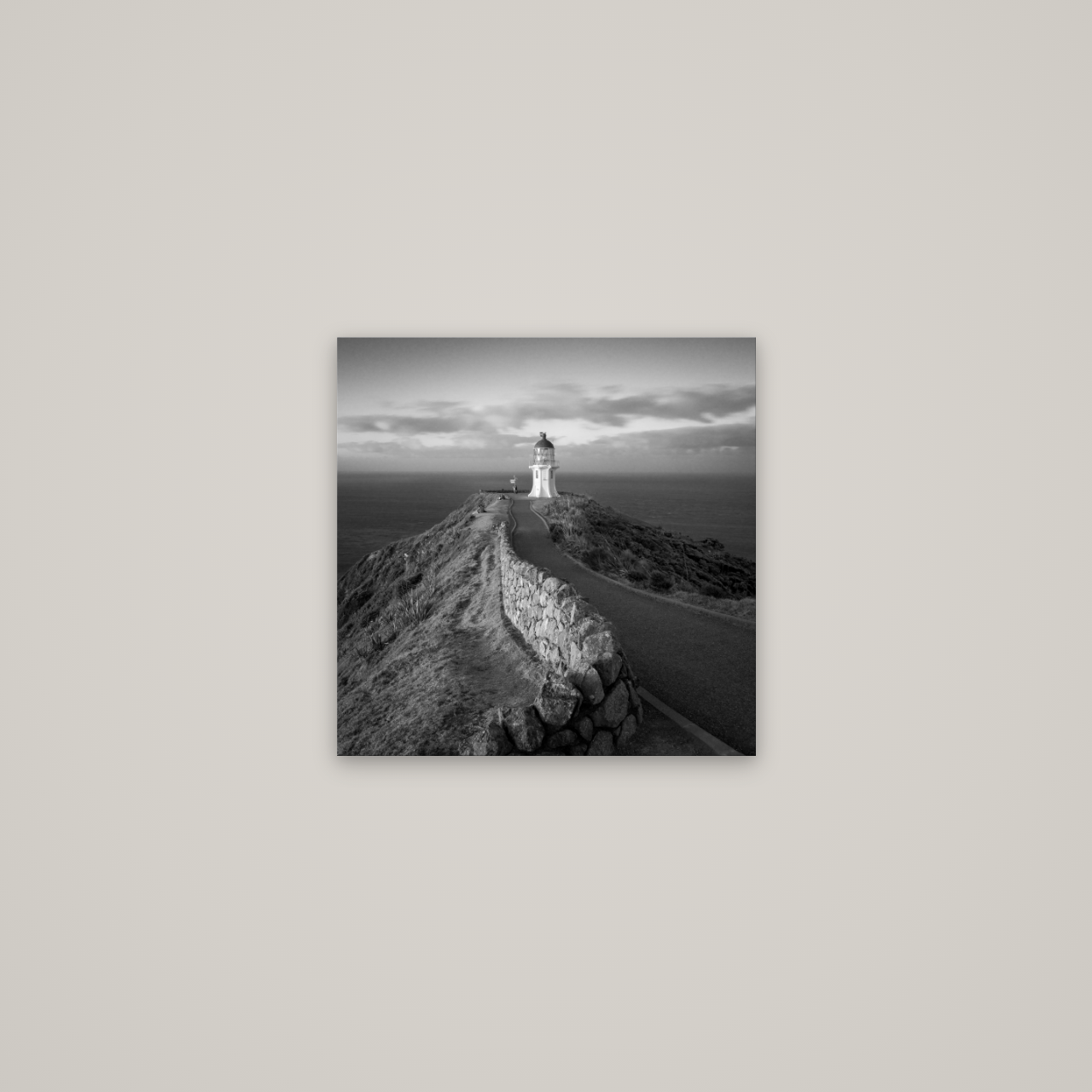 The Cape, Cape Reinga — No frame, 40×40 cm. New Zealand fine art wall art by Stephen Milner.