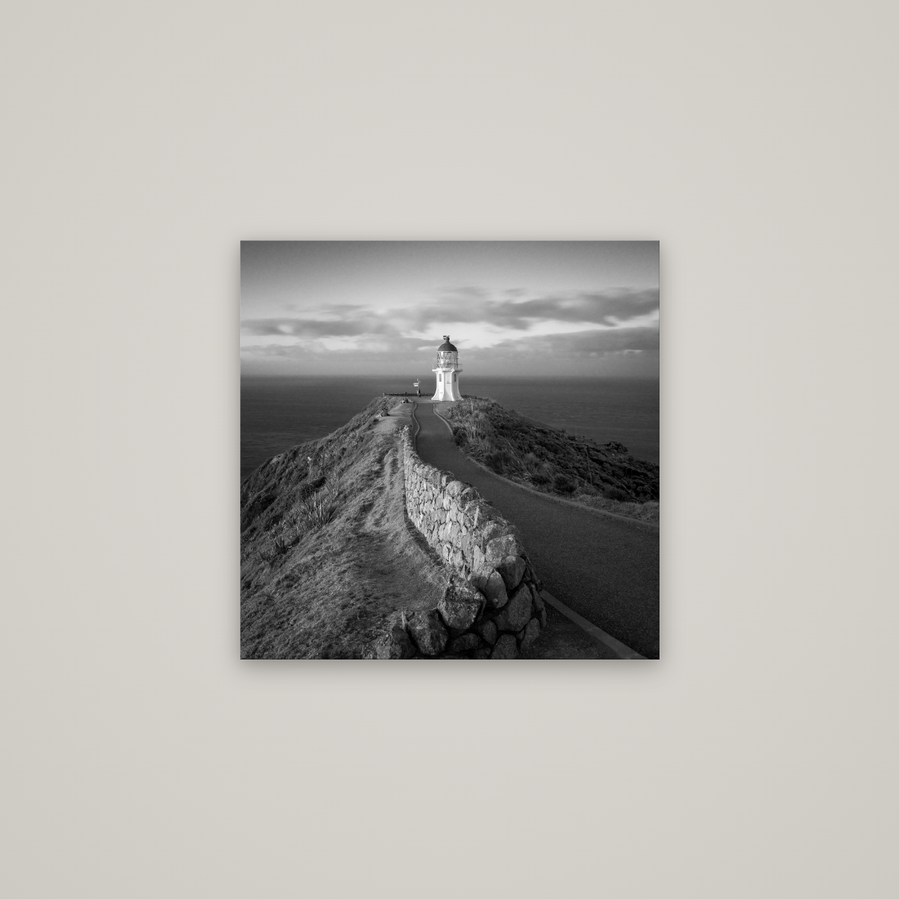 The Cape, Cape Reinga — No frame, 60×60 cm. New Zealand fine art wall art by Stephen Milner.