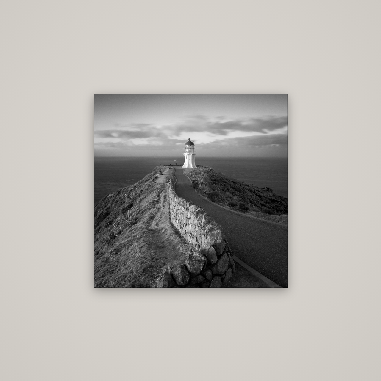 The Cape, Cape Reinga — No frame, 70×70 cm. New Zealand fine art wall art by Stephen Milner.